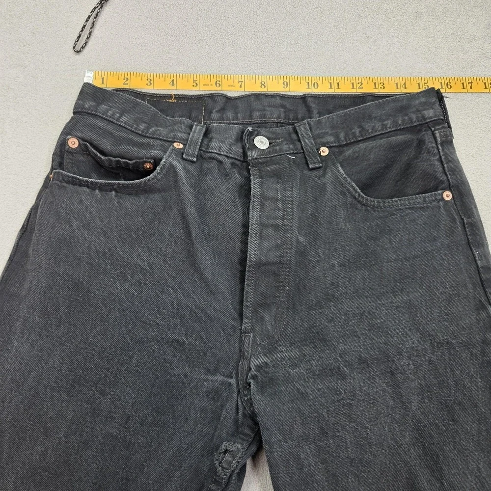 Levis Jeans Mens Black Straight Denim Faded‎ Wash Red Tab Mid Rise Fits 30x27